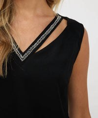 Esqualo - Thyra Fancy Beaded Neckline Top