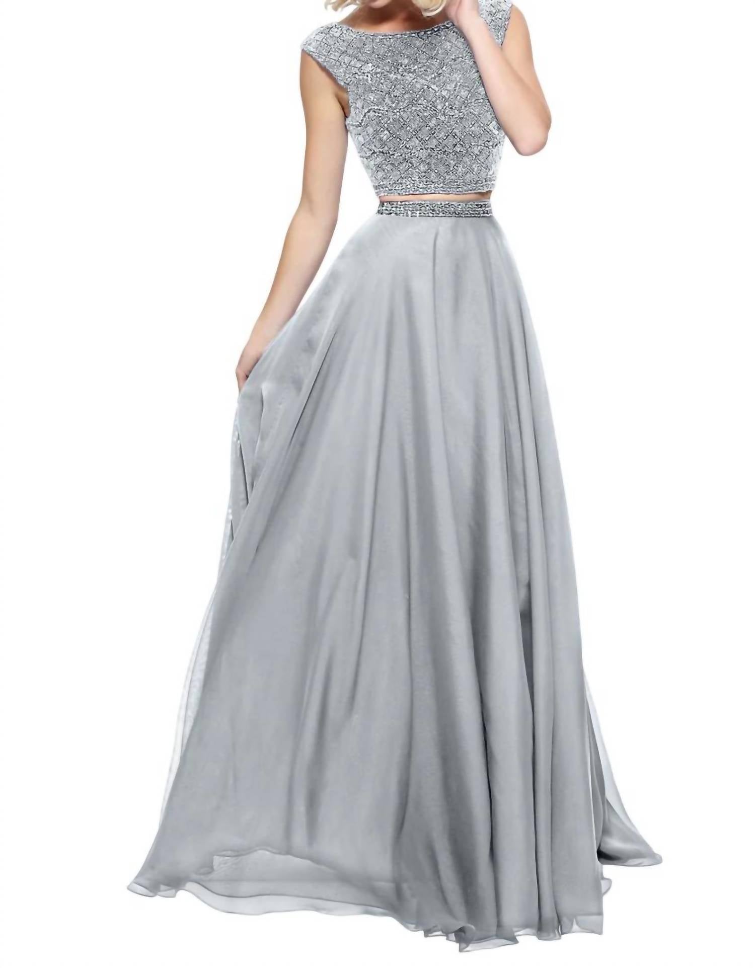 Sherri Hill - Two-Piece Chiffon Cap prom Dress