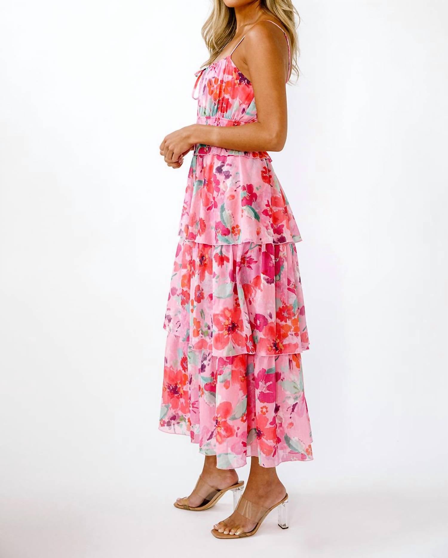 Storia - Floral Tiered Midi Dress