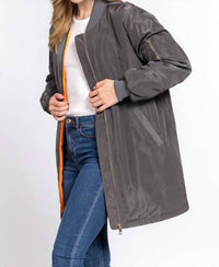 Active Basic - Long Line Bomber Jacket