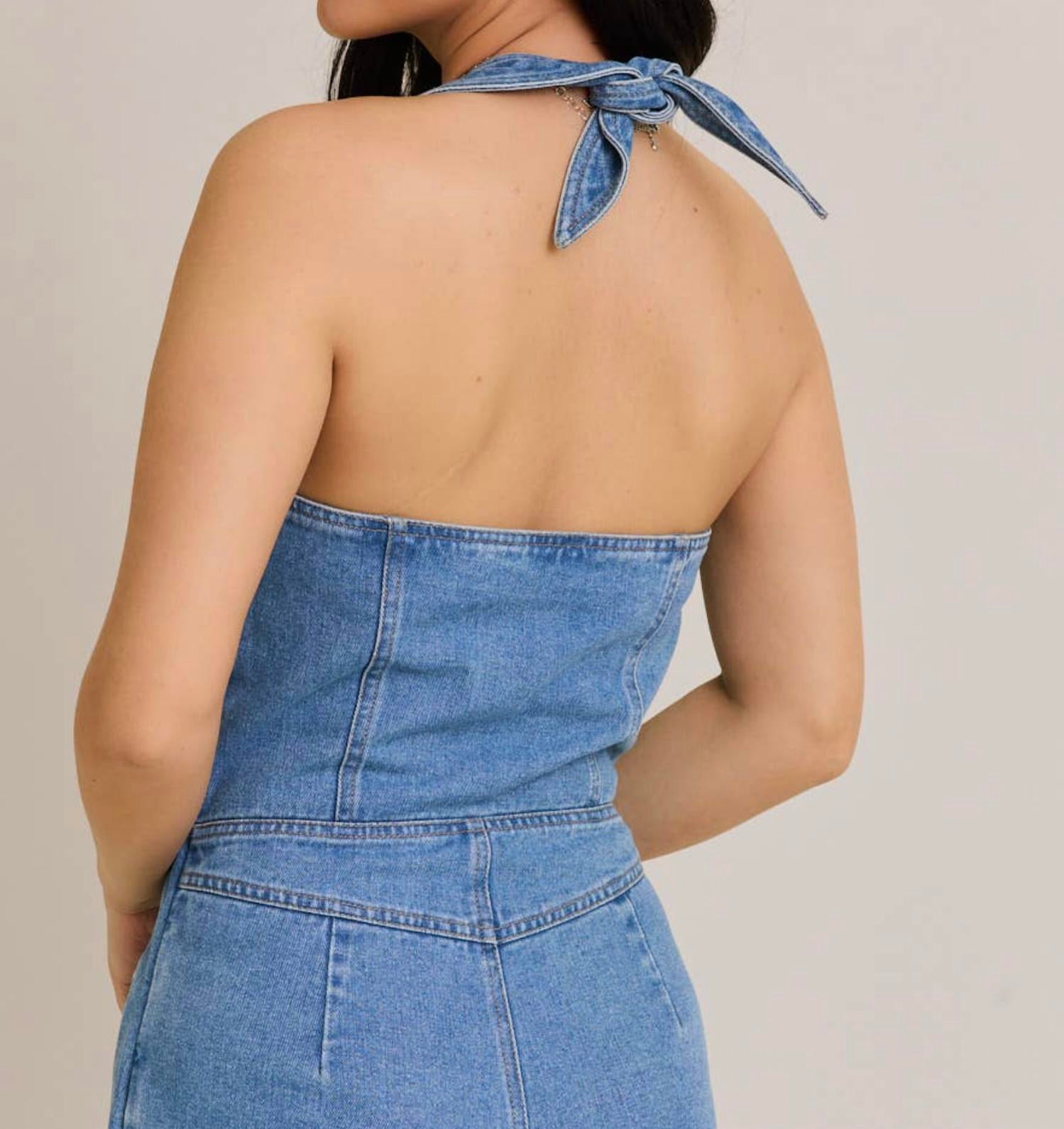 Lelis - Vest-Style Romper with Micro Shorts