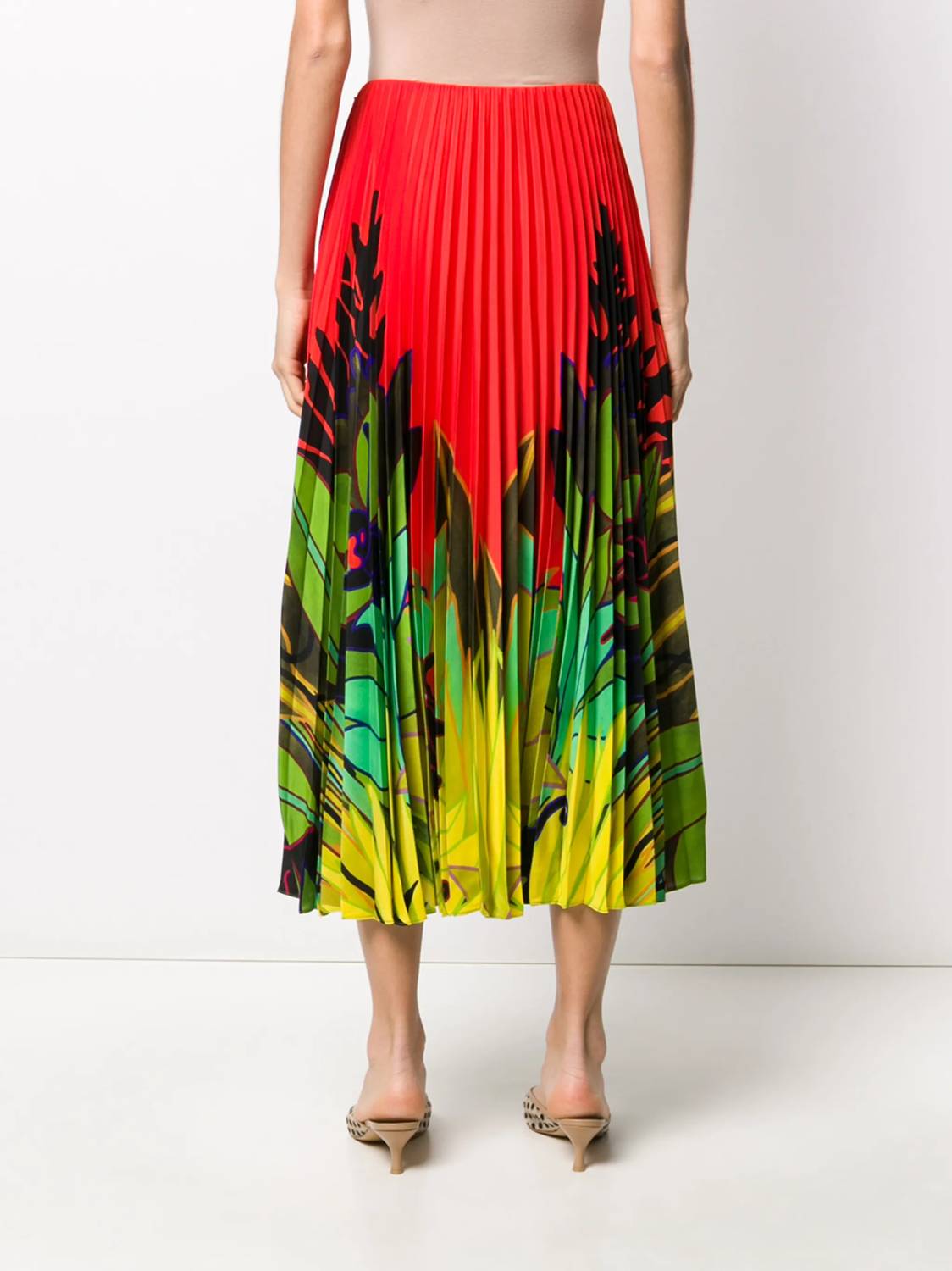 Valentino - Mirrored Monkeys Forest Pleated Skirt