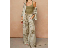 Dress Forum - Women's Sandstone Palm High Slit Kimono Duster