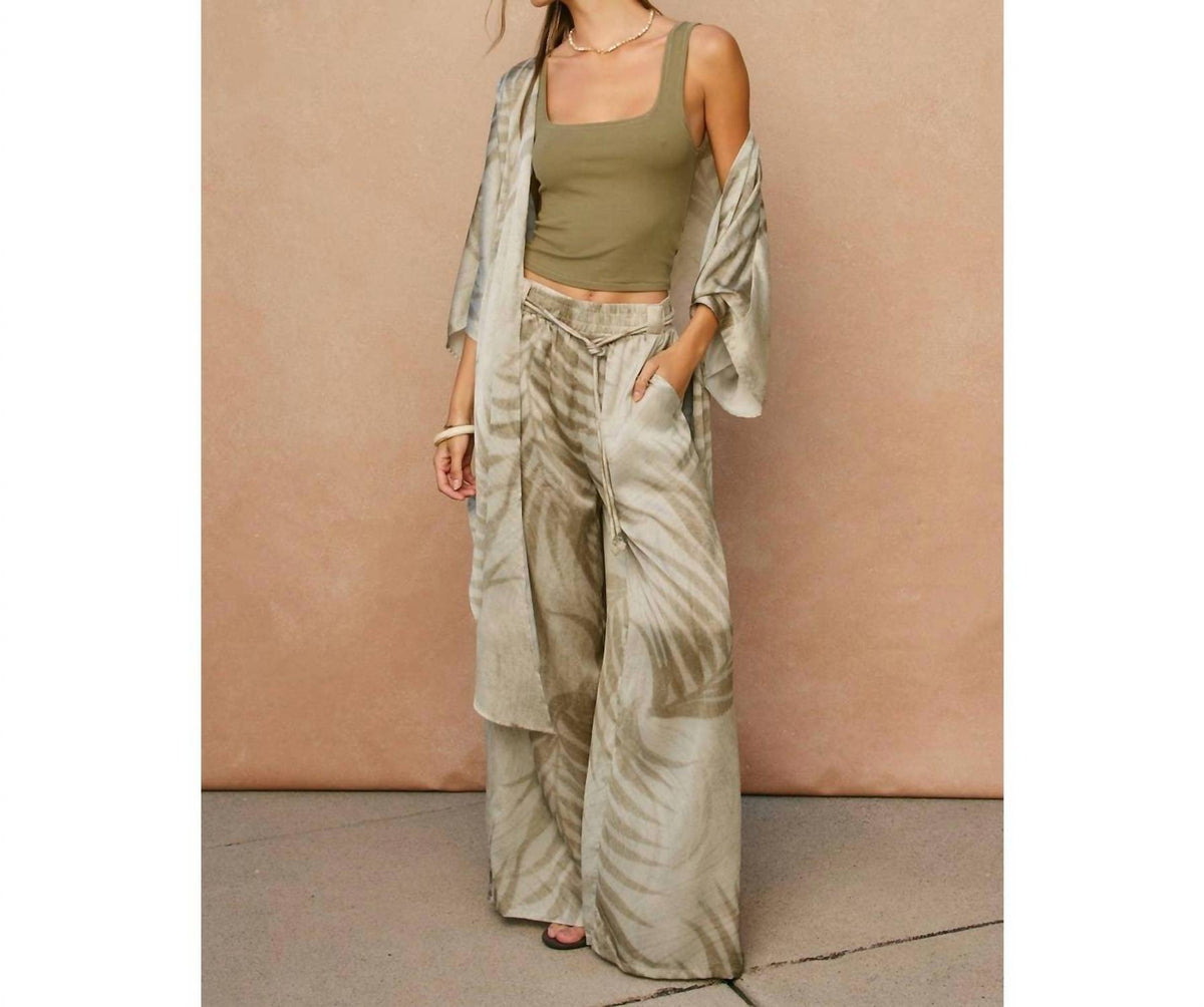 Dress Forum - Women's Sandstone Palm High Slit Kimono Duster