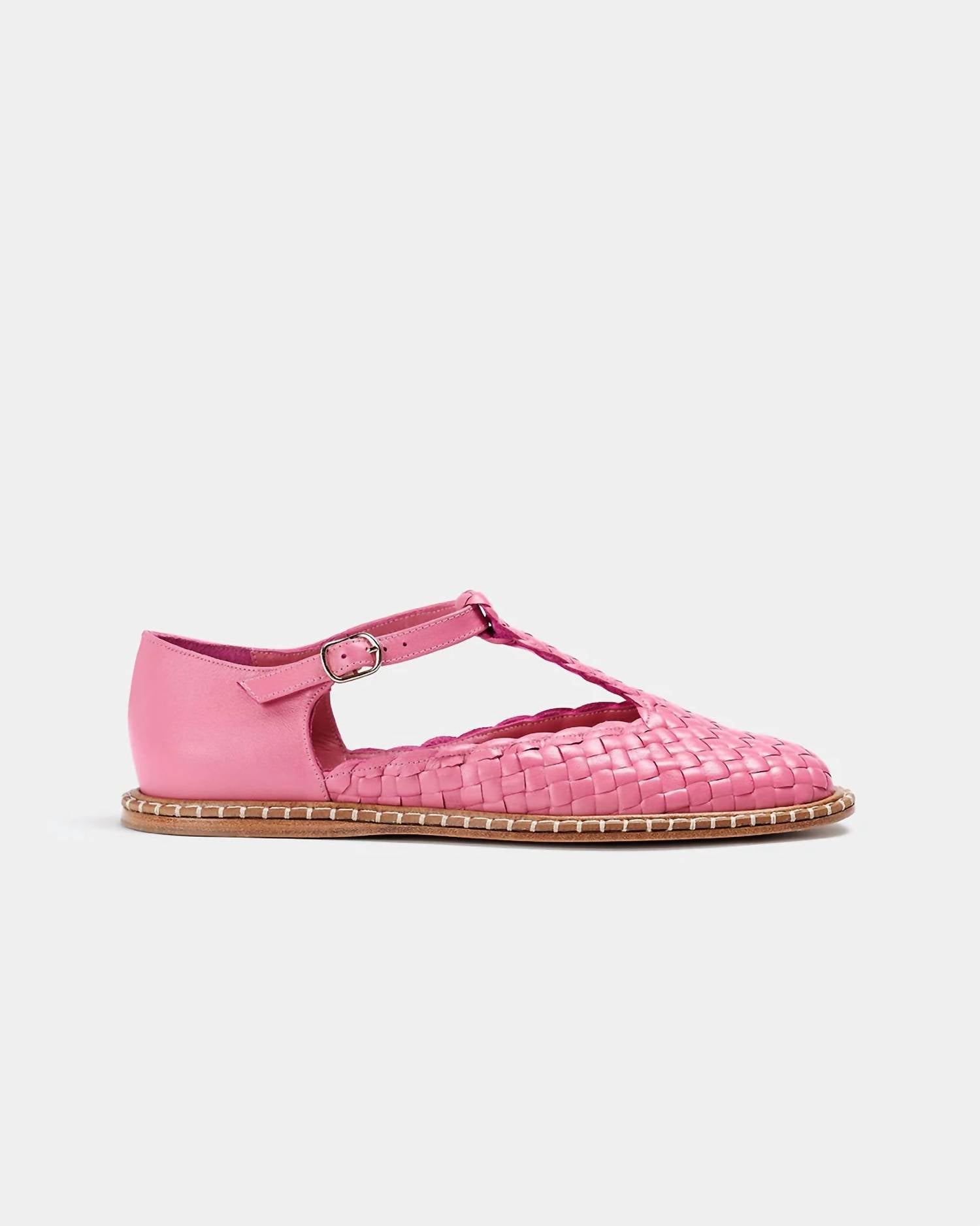 Naguisa - Women's Fragaria Woven T-strap Shoes