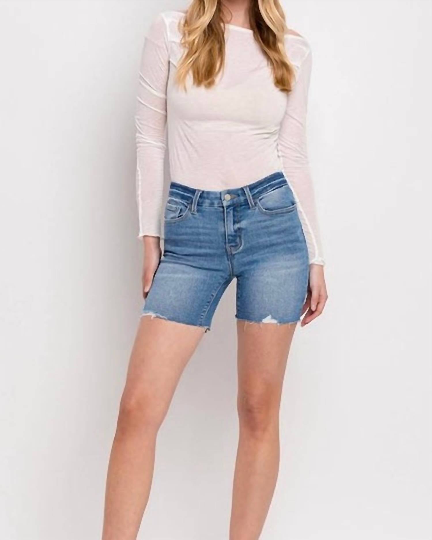 Vervet By Flying Monkey - Seamless Waistband Midrise Shorts
