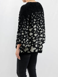 Davi & Dani - Spotted Fuzzy Cape Style Sweater