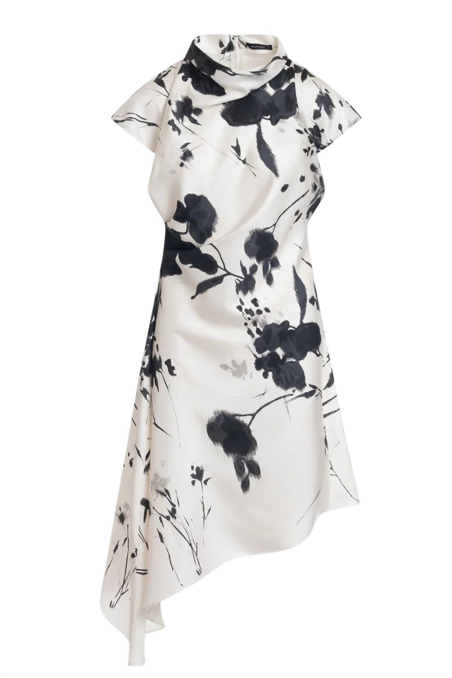 Natori - Asymmetric Pleated Dress