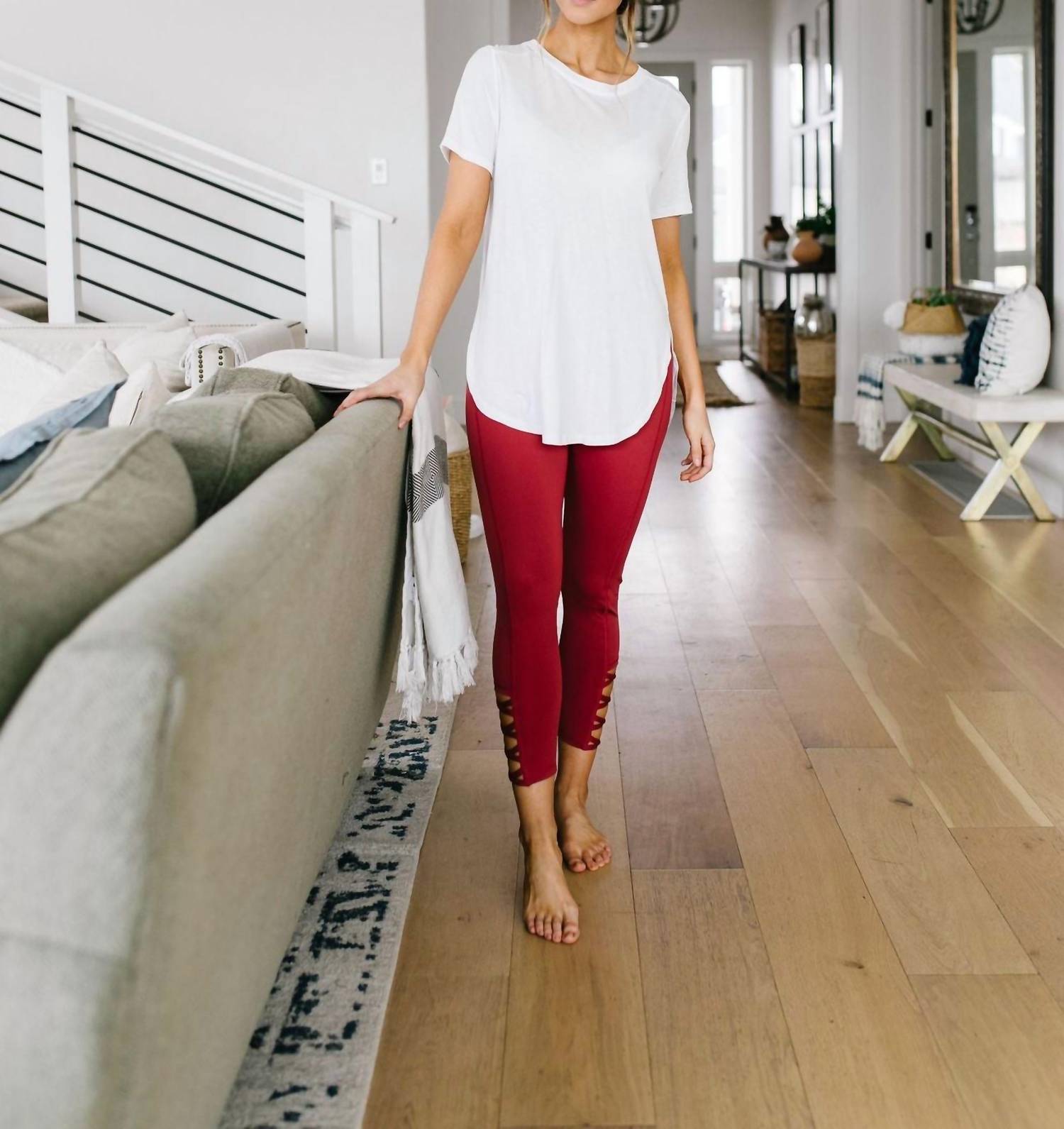 Mono B - Split Hem Athleisure Top