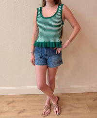 New In - Fiona Crochet Peplum Tank Top