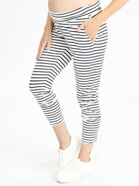 Angel Maternity - Nursing Top + Striped Pants Set