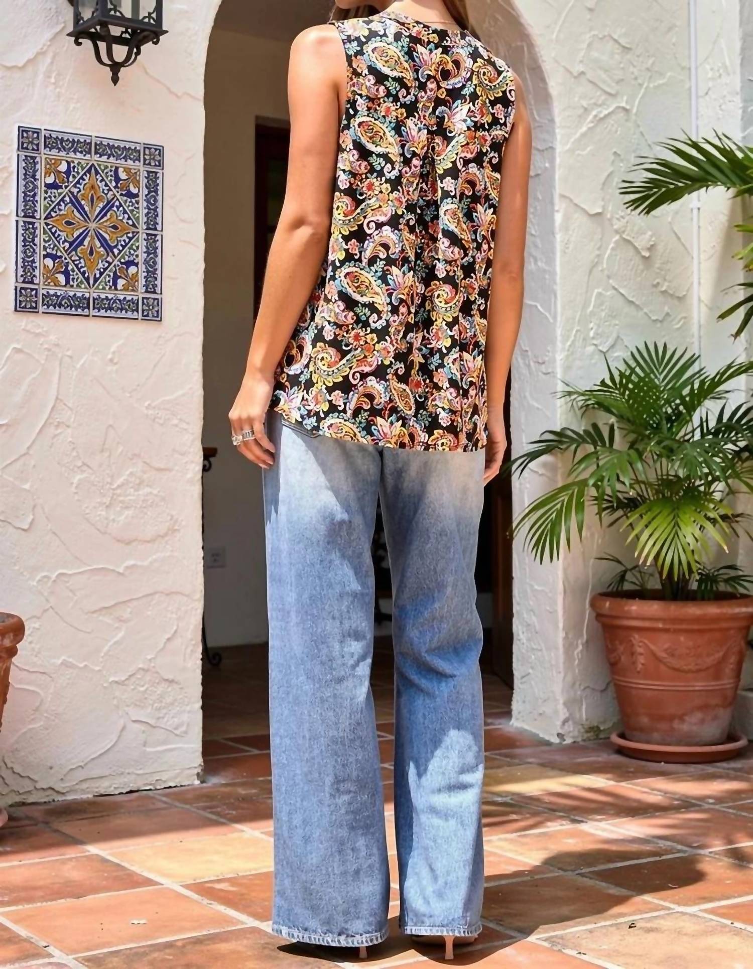 Dear Scarlett - Paisley Wrinkle Free Tank