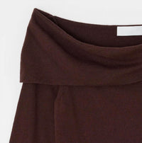 Moussy Women's Off Shoulder Long Sleeve Top in brown - women's blouse - alternate view