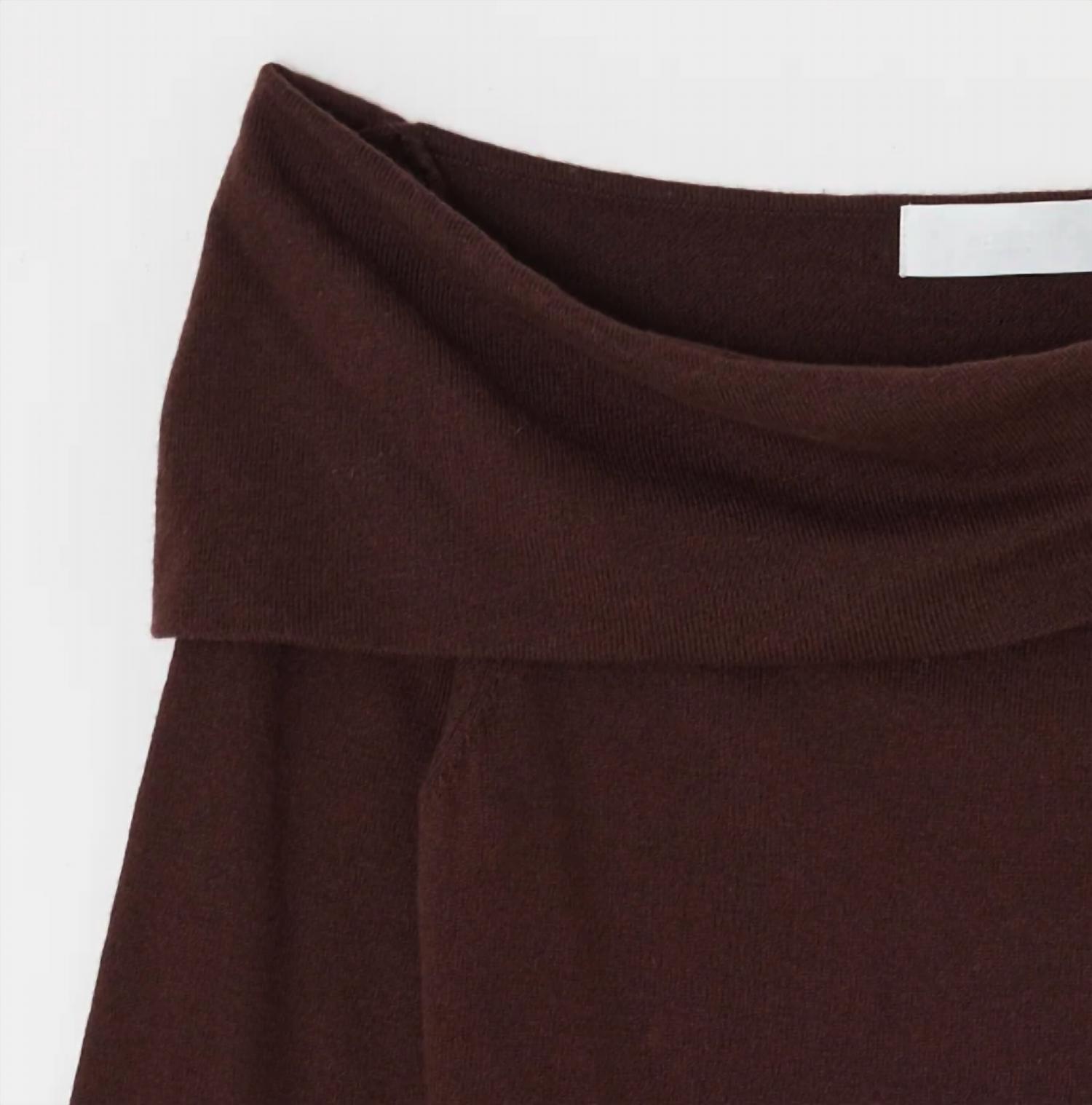Moussy Women's Off Shoulder Long Sleeve Top in brown - women's blouse - alternate view