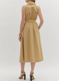 Entro - Belted Pleated Skirt & Pockets Dress