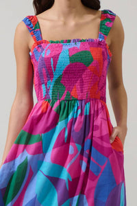 Sugarlips - Women's Tayla Abstract Smocked Maxi Dress