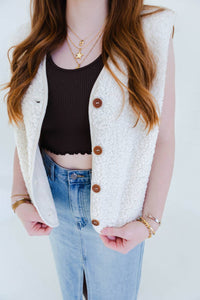 By Together - Women's Sherpa Button Vest