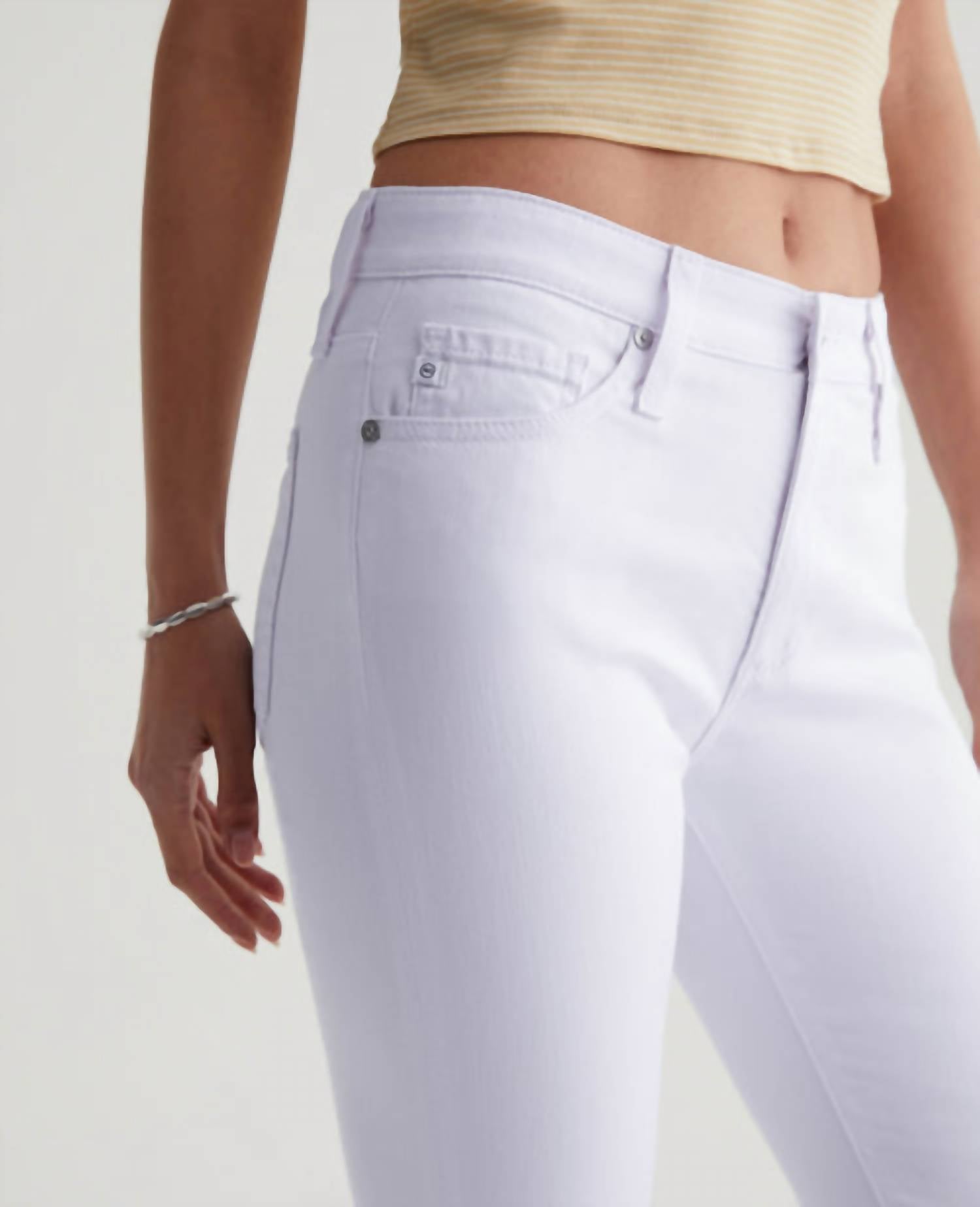 AG Jeans Farrah Skinny Ankle Jean in pearl white - women's jeans - view 5