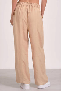 ELAN Wide Leg Pants With Drawstring in sand - women's pants - detail view
