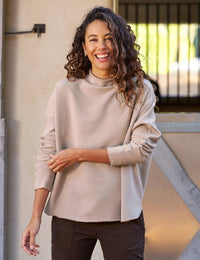 Frank & Eileen - Effie Long Sleeve Funnel Neck Capelet Sweater