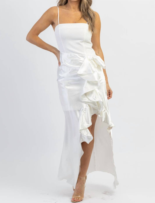 SIOBHAN SIDE RUFFLE DRESS