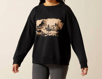 ARIAT The Outlaw Crew Neck Sweatshirt in black - women's top