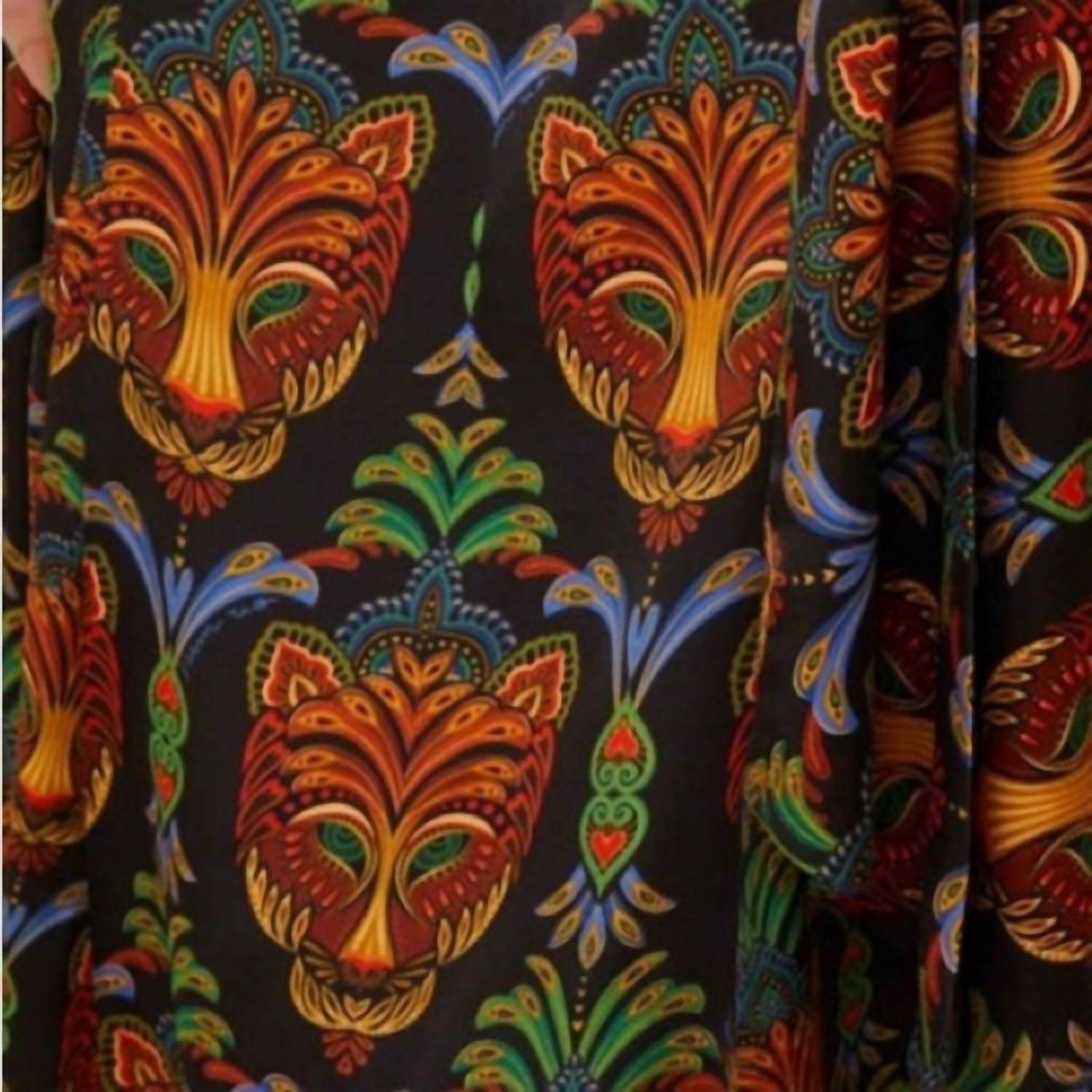 FARM RIO Boho Panther LENZING ECOVERO Viscose Midi Dress in black - women's dress - view 5