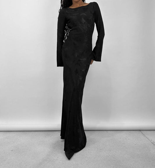 Rumored - Open Back Floral Textured Maxi Dress