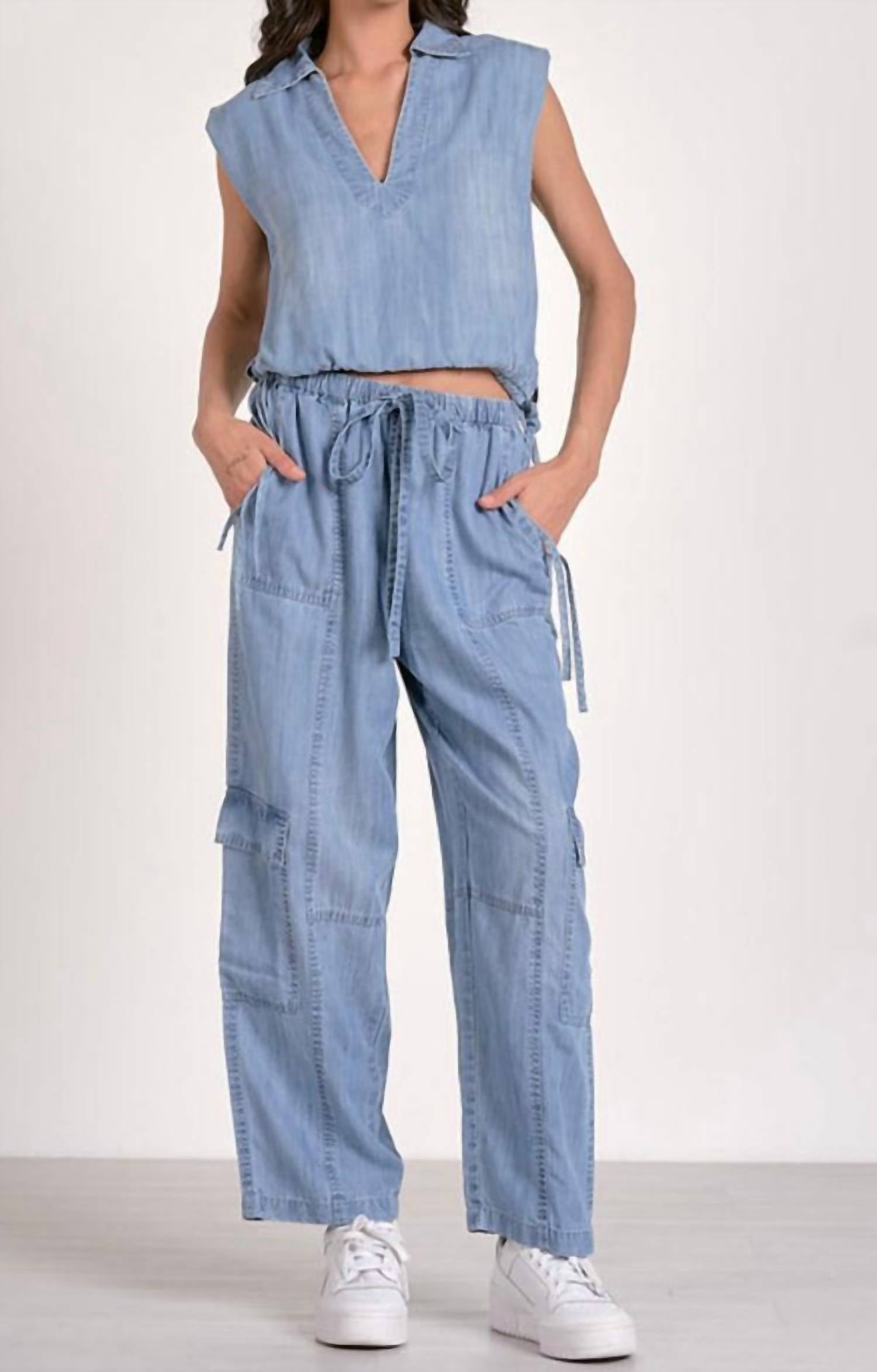 Elan - Lightweight Denim Cargo Pants