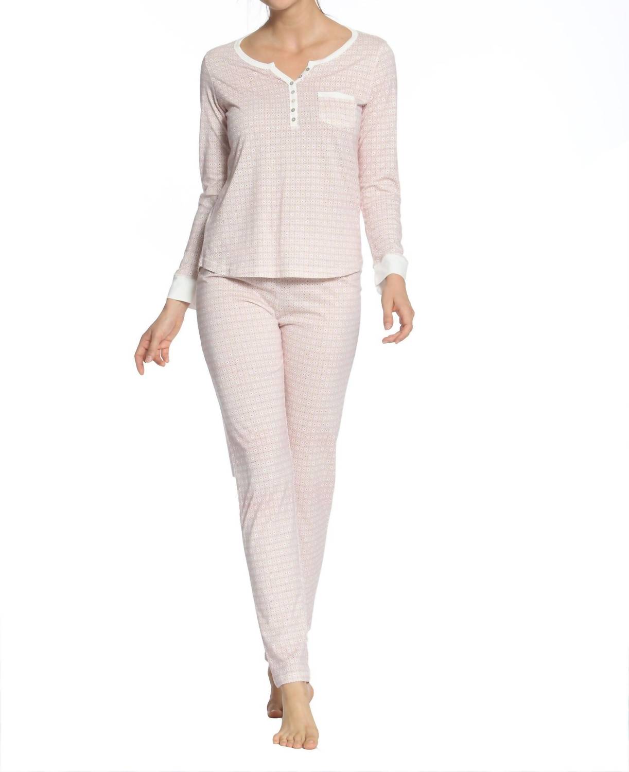 Twelve Eighty Eight - Long Sleeve Henley Pajama Set