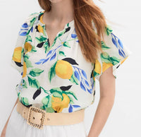White Birch - Lemon Flutter Blouse