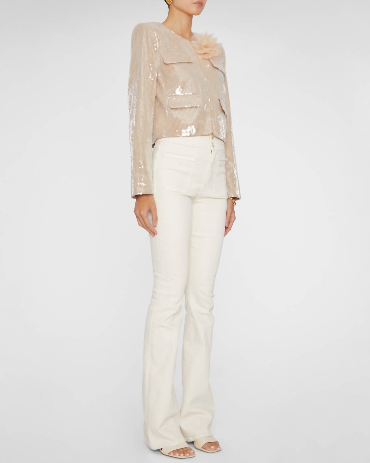 Self-Portrait - Champagne Sequin Jacket