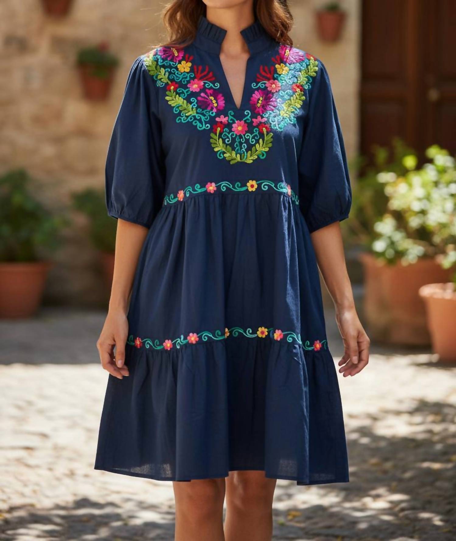 Yady Veronica Dress in navy - women's dress