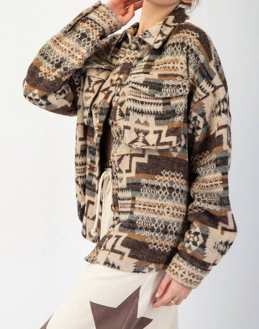 Easel - Ethnic Print Aztec Jacket