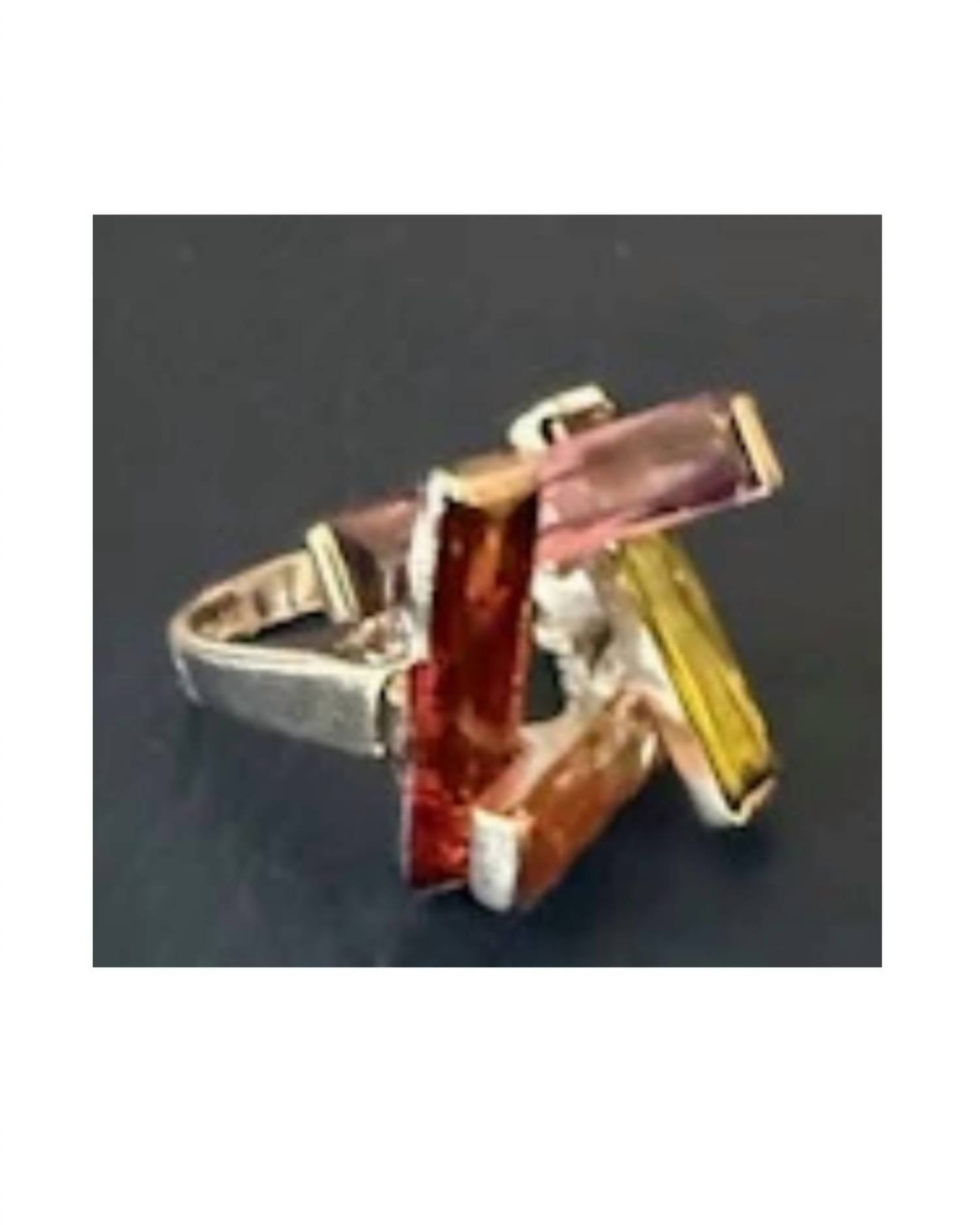 P & K Jewelry Women's Sterling Large Baguette Ring in silver - women's jewelry