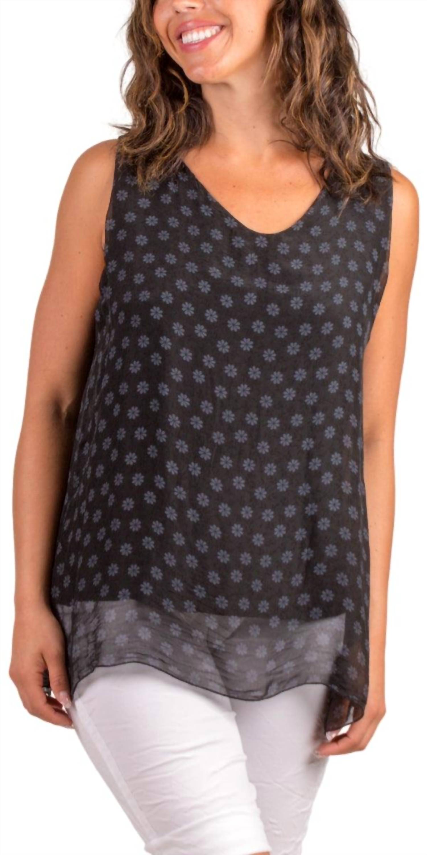 Gigi Moda - Fernanda Daisy Silk Sleeveless Top