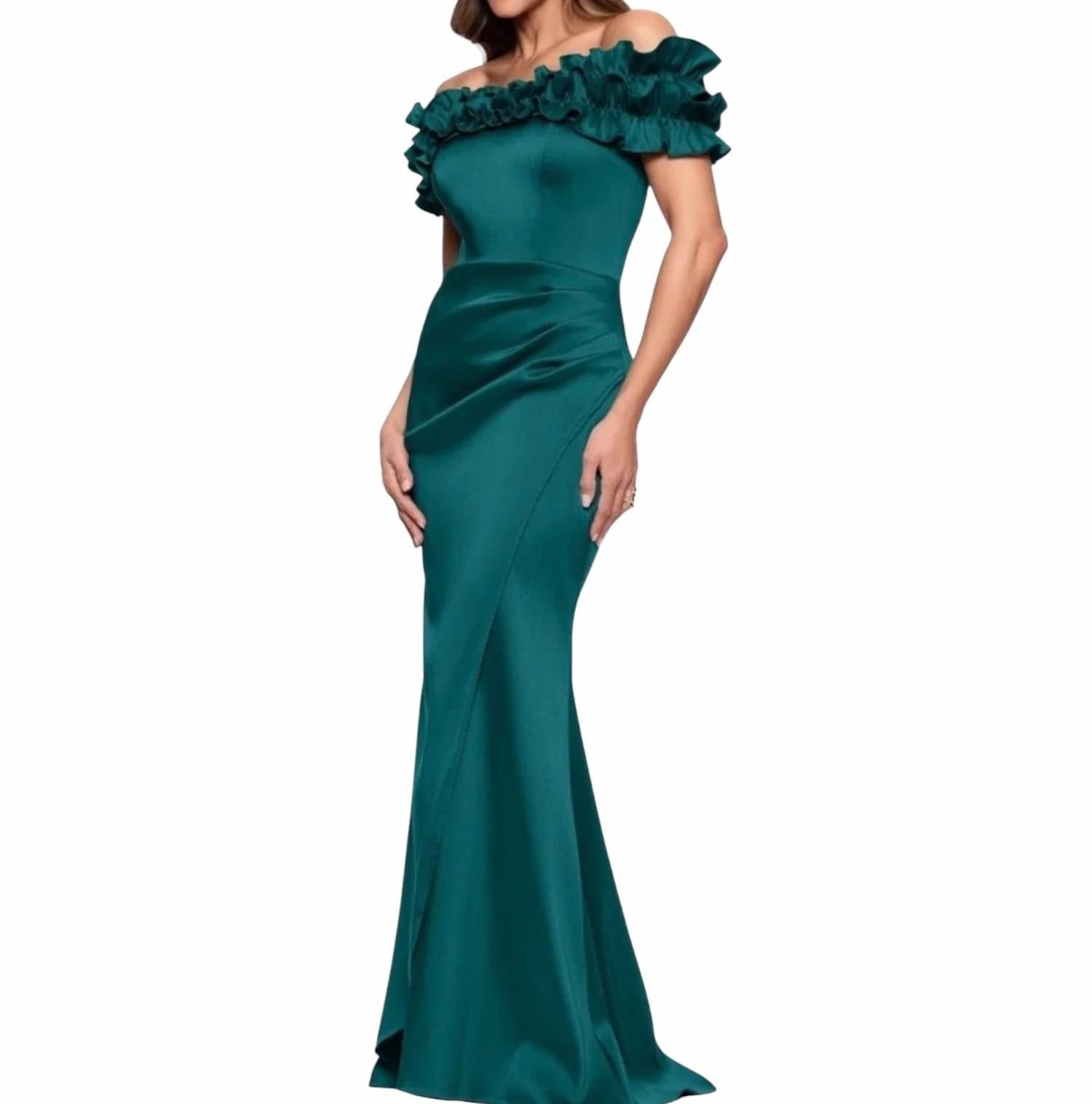 Xscape - Off-shoulder Ruffle Mermaid Formal Gown