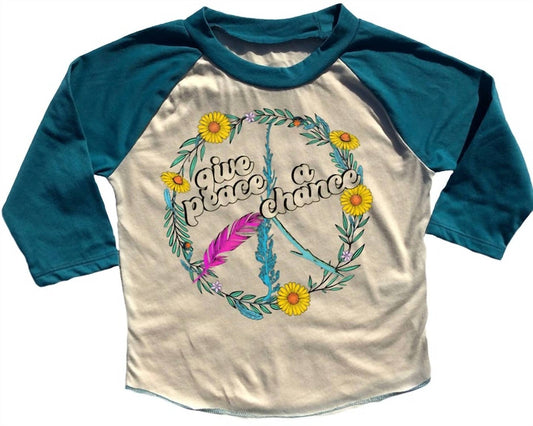 Girls Give Peace a Chance Raglan Tee