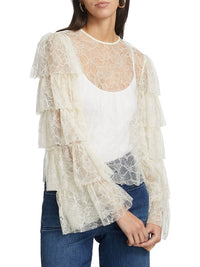 Frame - Lace Tiered Ruffle Top