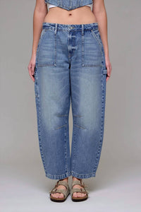 Hidden - Women's Inseam Cropped Sammie Barrel Jeans