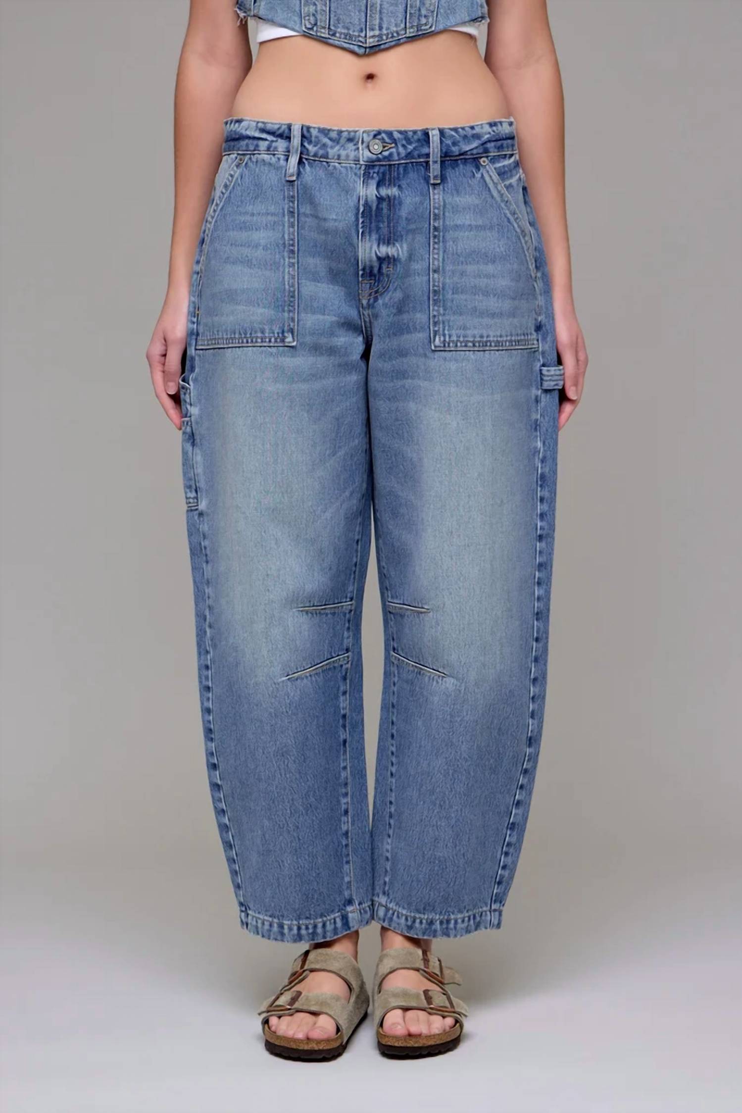 Hidden - Women's Inseam Cropped Sammie Barrel Jeans