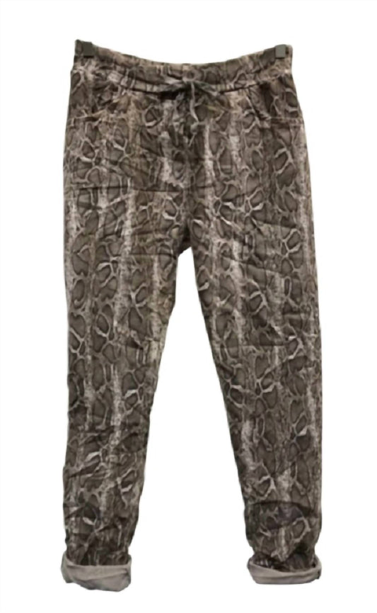 Venti6 - WOMEN'S SUEDE PRINT CRINKLE JOGGER