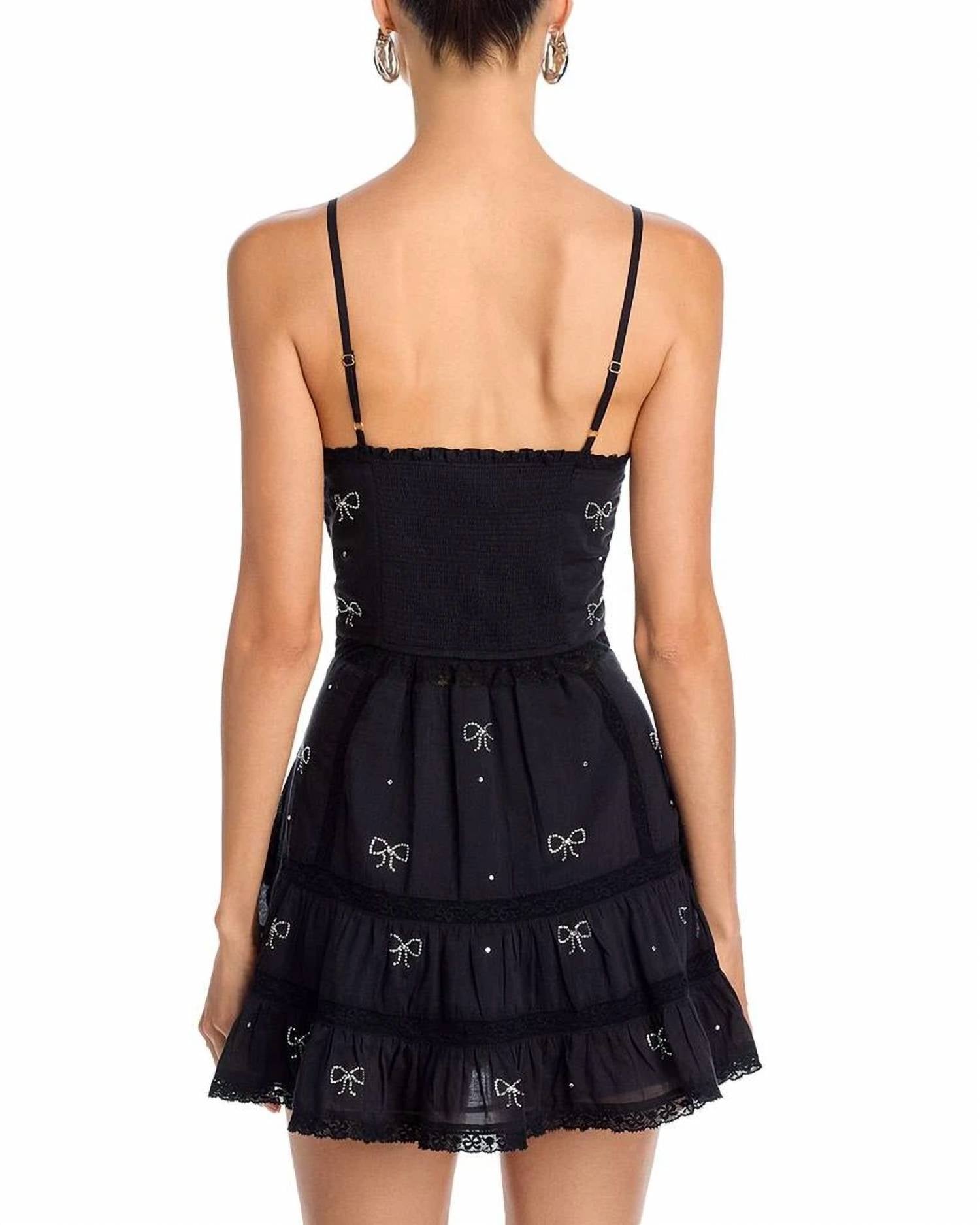 Loveshackfancy - Solbina Crystal Bow Cotton Mini Dress