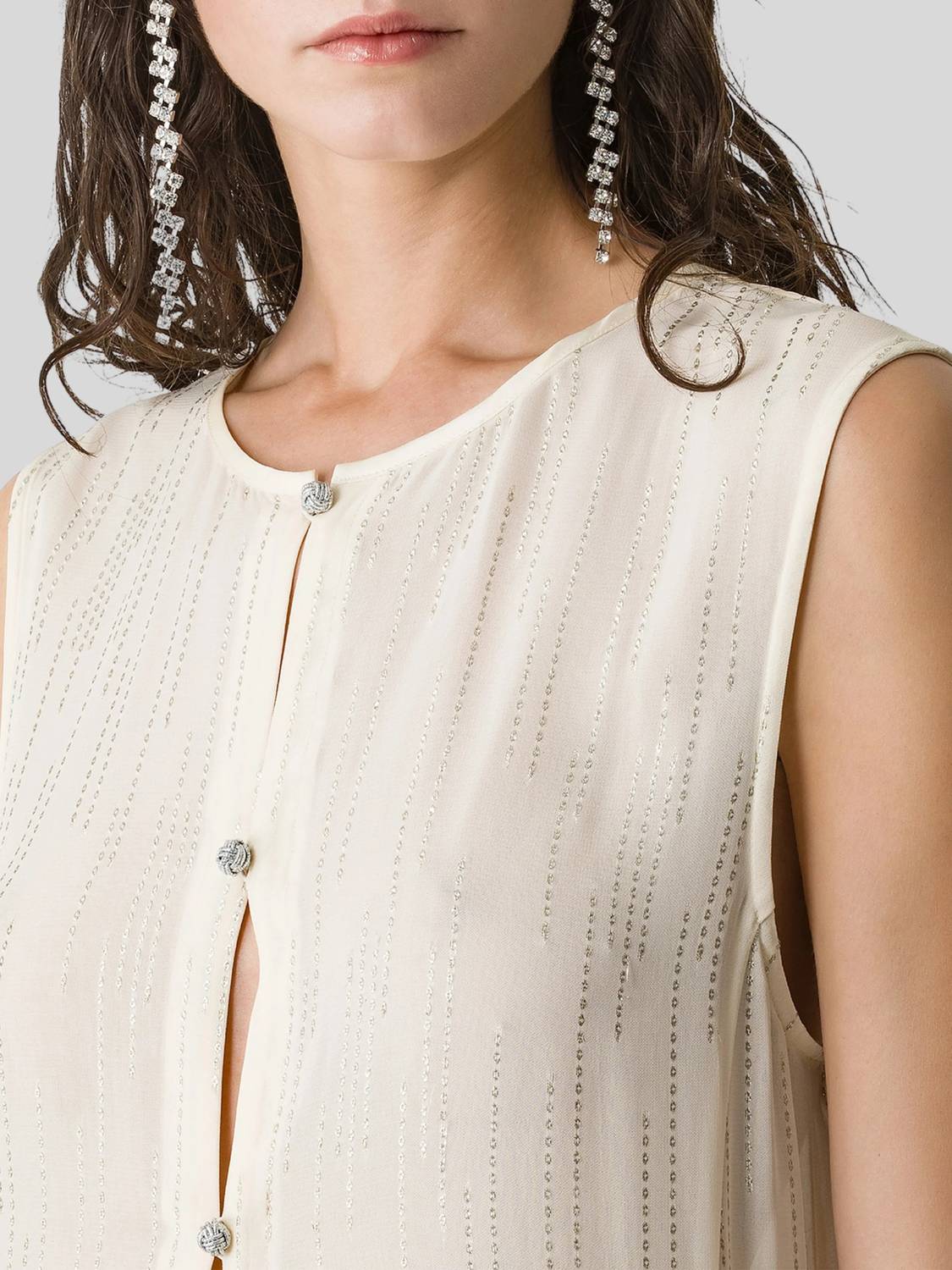 Forte Forte - Les Fils d' Argent Jacquard Sleeveless Duster