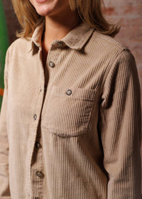 Iron & Resin Women's Drifty Shirt in tan - women's jacket - detail view