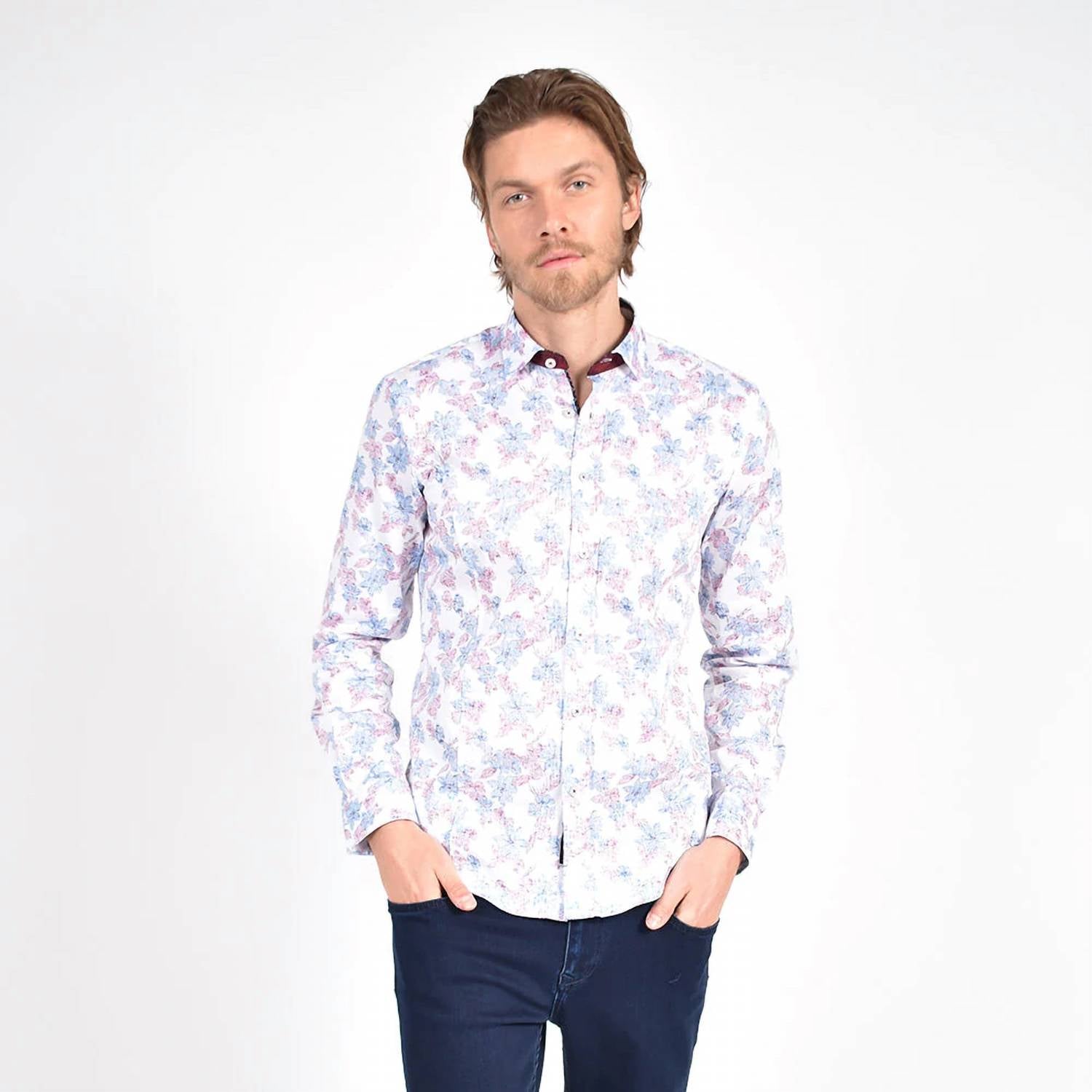 Eight X - Distressed Wildflower Button Down Shirt
