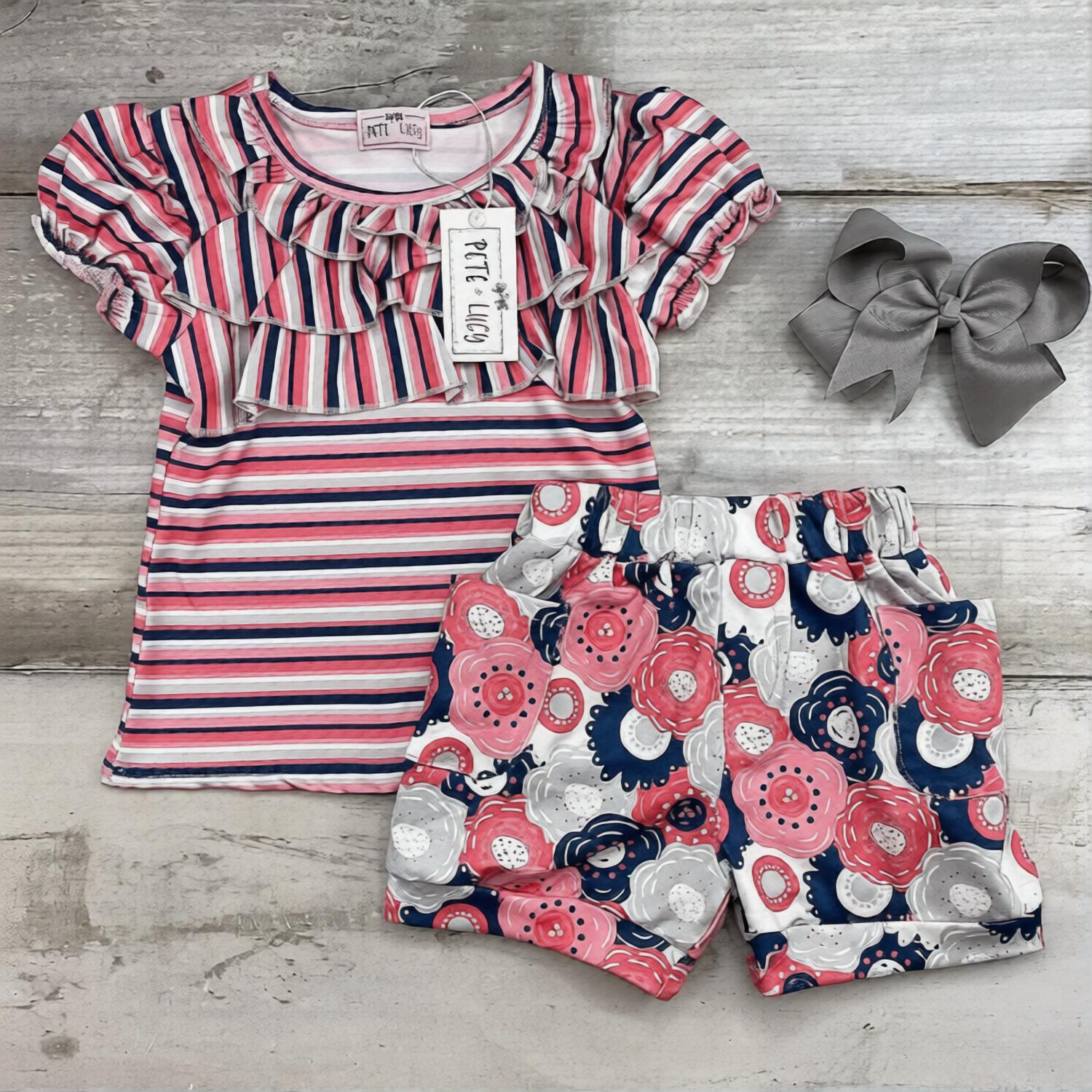Pete + Lucy - Girls Fionna Floral Short Set