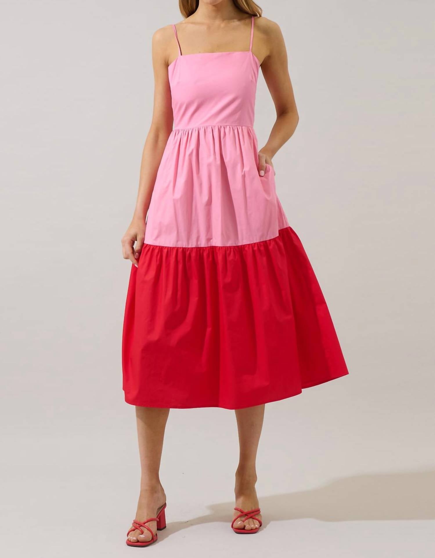 Sugarlips - Rebekah Color Block Midi Dress