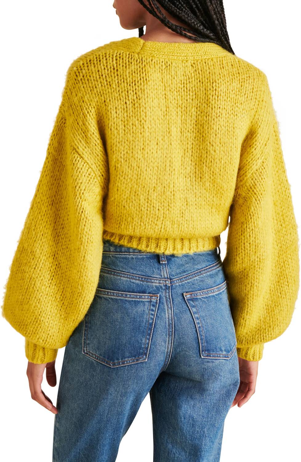 STEVE MADDEN Kyan Cardigan in lime green - women's cardigan - alternate view
