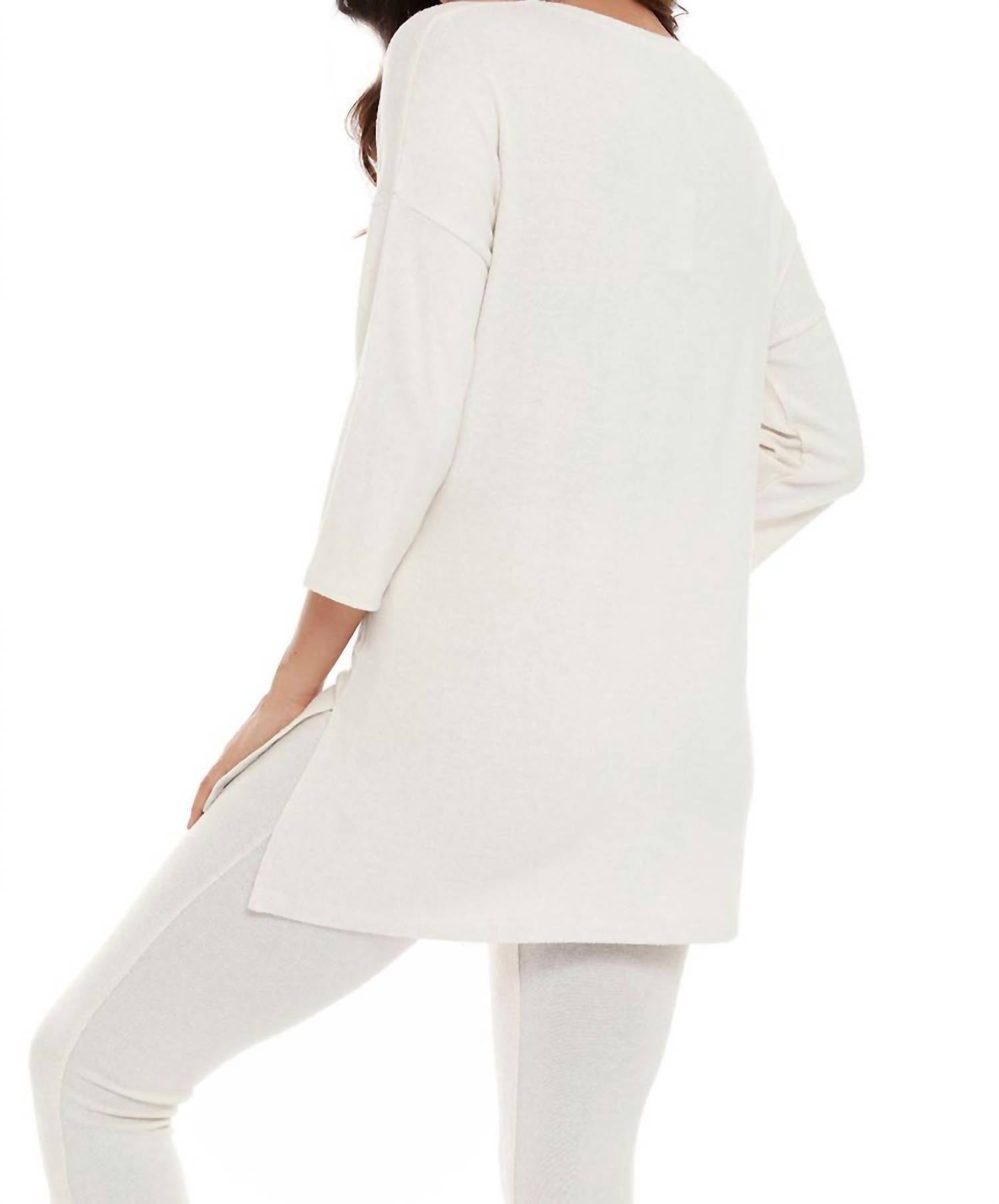 Natasha Kashmira 3/4 Sleeve V-Neck Pullover